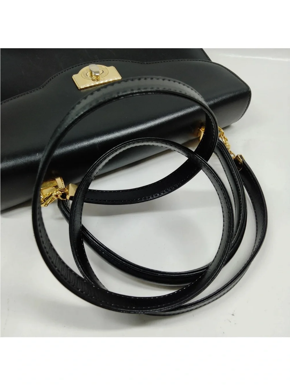 Bally Hand Bag Black Leather